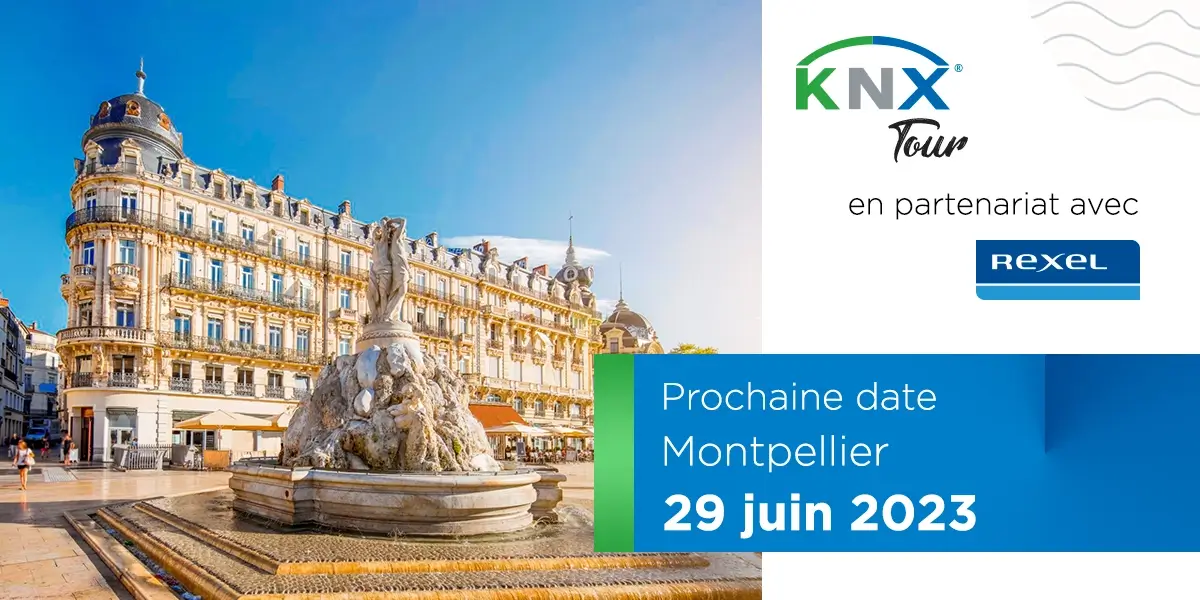 Image de Montpellier avec le logo KNX Tour